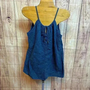 Luna Moon Embroidered Bead Tank Top Mineral Wash Size S